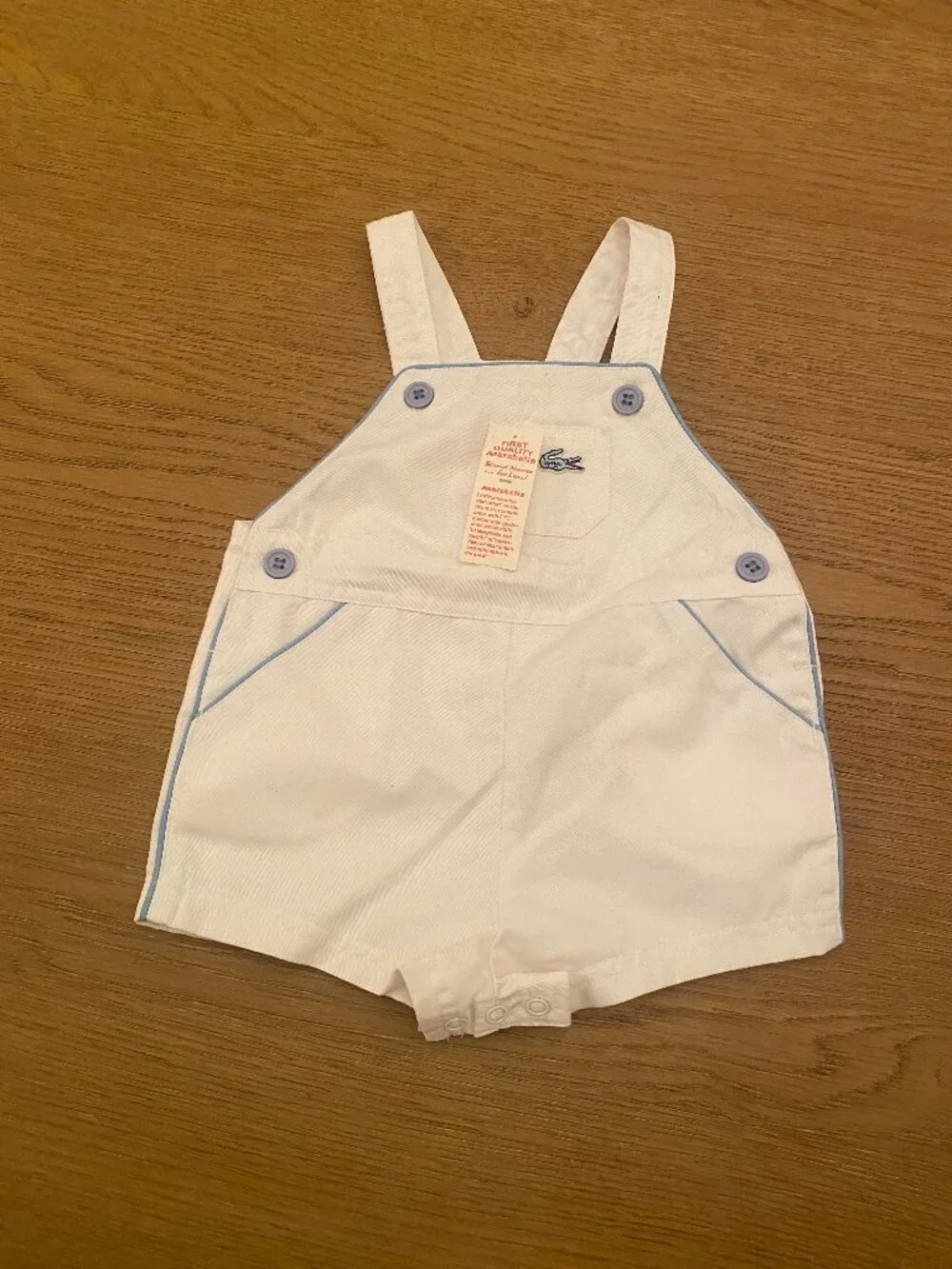 NEW Vintage Izod Lacoste Overalls Boys Size 18 Months White Color NWT